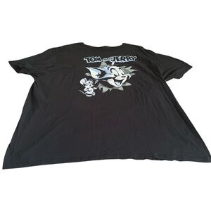 Tom and Jerry Black Graphic T-Shirt 3XL